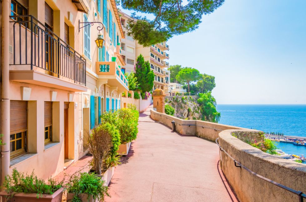 monaco village with colorful architecture and street